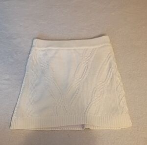 Maeve By Anthropologie Cream Cable Knit Skirt